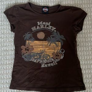Brown Hawaii Harley Davidson t shirt